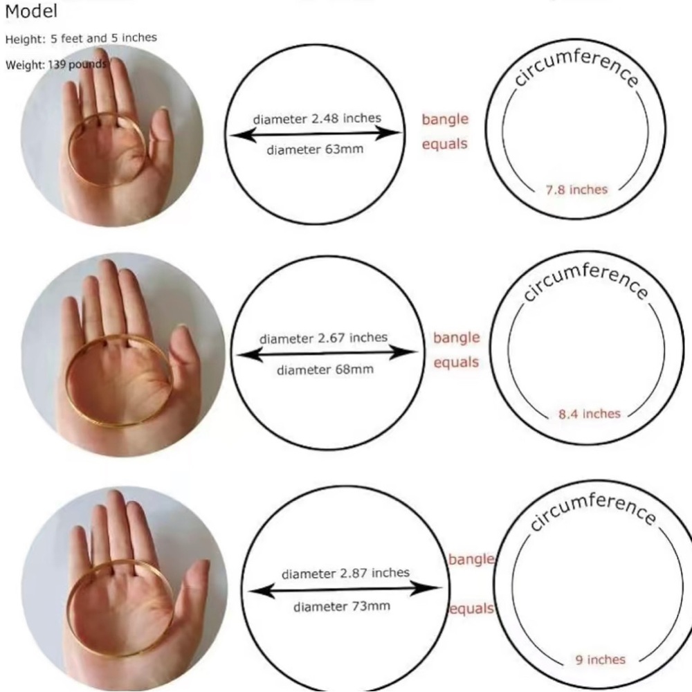 18k Gold Filled Classic Bangle Set for women- Small Size - Picture 9 of 9